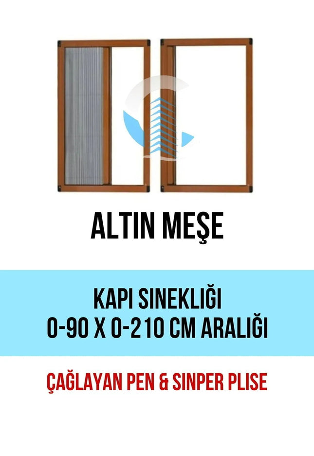 Pileli Plise Sürgülü Akordiyon Altınmeşe Kapı Sinekliği 0-90 x 0-210 İstenilen Ölçüde