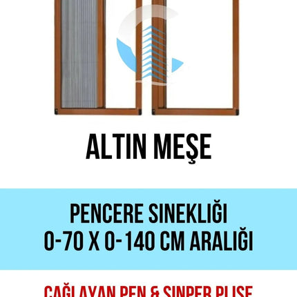 Pileli Plise Sürgülü Akordiyon Altınmeşe Yatay Pencere Sinekliği 0-70 x 0-140 İstenilen Ölçüde