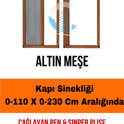 Pileli Sürgülü Akordiyon Katlanır Kapı Sinekliği Altınmeşe Max 110 x 230 İstenilen Ölçüde