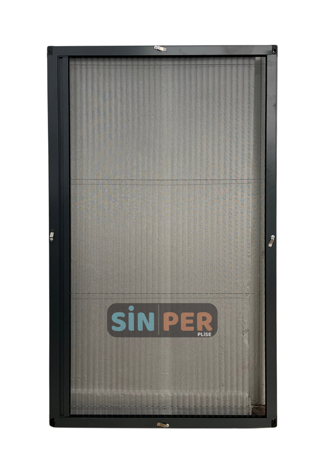 Klipsli Sök Tak Pileli Fransız Pencere Sinekliği Antrasit 0-90 cm x 0-210 cm İstenilen Ölçüde