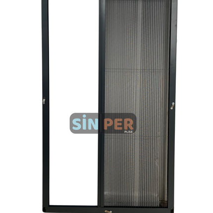 Klipsli Sök Tak Pileli Fransız Pencere Sinekliği Antrasit 0-90 cm x 0-210 cm İstenilen Ölçüde