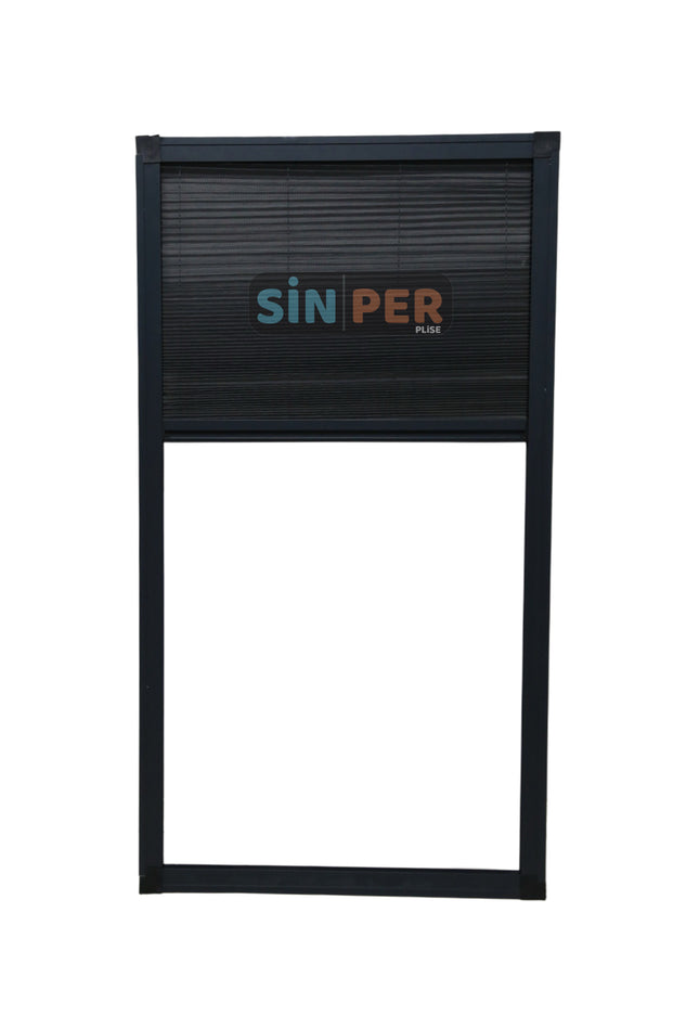 İçten Takma  Sök Tak Pileli  Pencere Sinekliği Antrasit -70 cm x 0-140 cm İstenilen Ölçüde