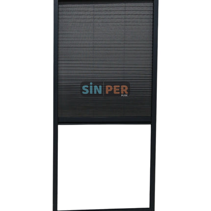 Pileli Sürgülü Akordiyon Dikey Katlanır Antrasit Pencere-vasistas Sinekliği 0-70 x 0-140 İstenilen Ölçüde