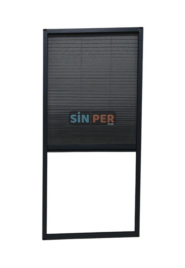 Pileli Sürgülü Akordiyon Dikey Katlanır Antrasit Pencere-vasistas Sinekliği 0-70 x 0-140 İstenilen Ölçüde