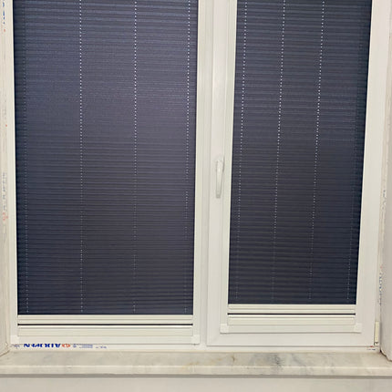 GECE GÜNDÜZ GÜNEŞLİK + TÜL Yapışkanlı Çerçeveli Plise Perde  İstenilen Ölçüde