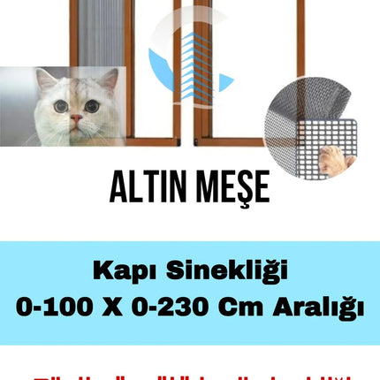 Pileli Plise Sürgülü Akordiyon Altınmeşe Kapı Kedi Sinekliği 0-100 x 0-230 İstenilen Ölçüde