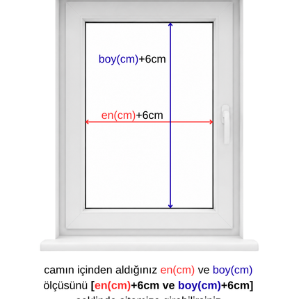 GECE GÜNDÜZ KARARTMA + TÜL Yapışkanlı Çerçeveli Plise Perde İstenilen Ölçüde 0-70 x 0-140 cm
